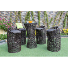 New trendy Wicker PE Rattan Round Bar set for Outdoor Furniture